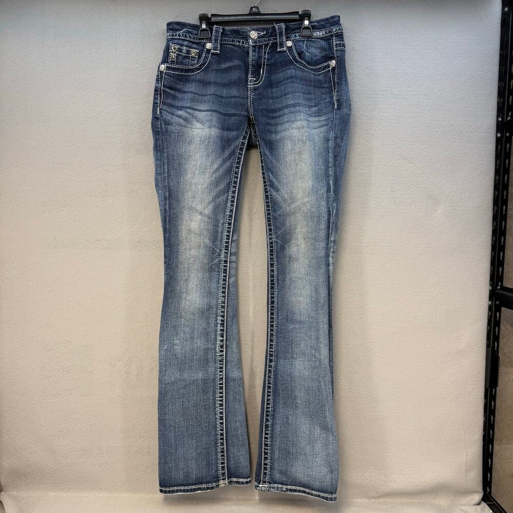 Miss Me Jeans Women's 27x35 (4) Standard Boot Angel Wings Embellished EUC - Picture 2 of 15